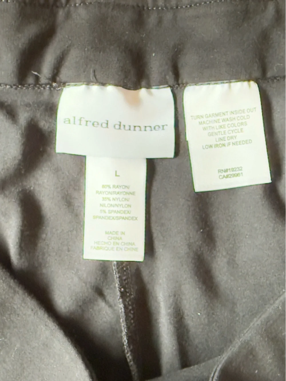 Alfred Dunner Black Pull On Pants